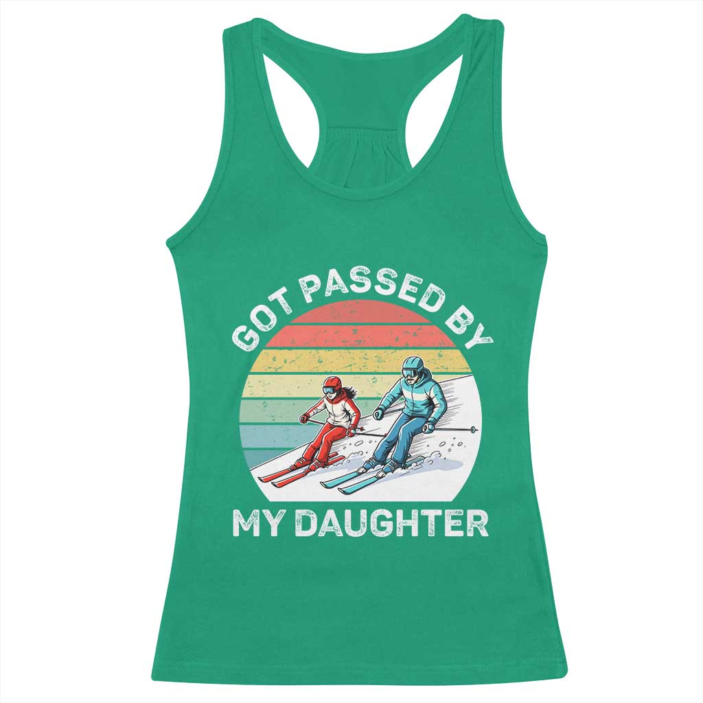 Funny Skiing Dad Racerback Tank Top Got Passed By My Daughter Retro Vintage - Wonder Print Shop
