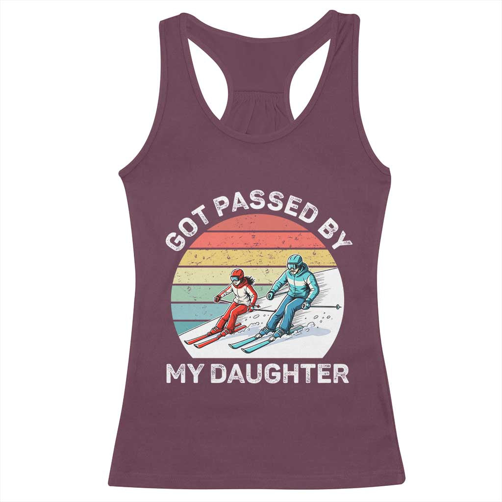 Funny Skiing Dad Racerback Tank Top Got Passed By My Daughter Retro Vintage - Wonder Print Shop