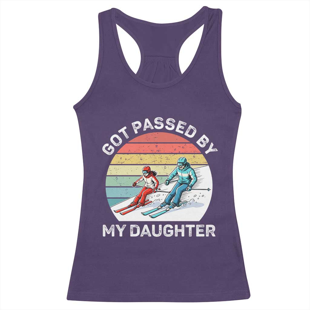 Funny Skiing Dad Racerback Tank Top Got Passed By My Daughter Retro Vintage - Wonder Print Shop