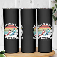 Funny Skiing Dad Skinny Tumbler Got Passed By My Daughter Retro Vintage - Wonder Print Shop