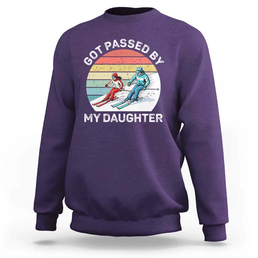 Funny Skiing Dad Sweatshirt Got Passed By My Daughter Retro Vintage - Wonder Print Shop