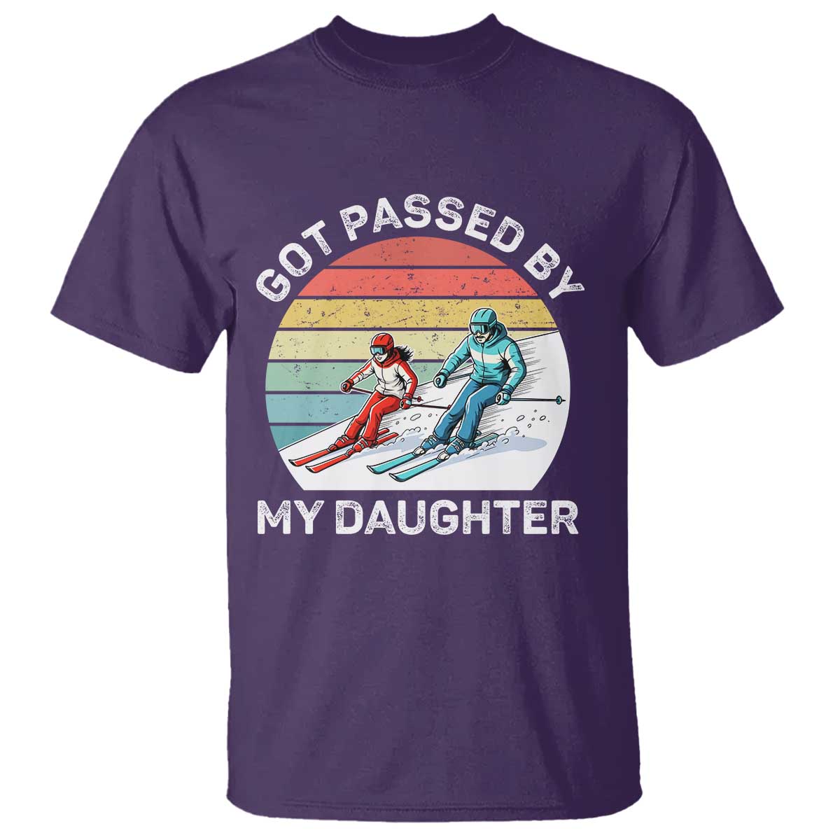 Funny Skiing Dad T Shirt Got Passed By My Daughter Retro Vintage - Wonder Print Shop