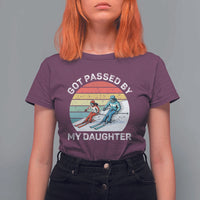 Funny Skiing Dad T Shirt For Women Got Passed By My Daughter Retro Vintage - Wonder Print Shop