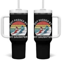 Funny Skiing Dad Tumbler With Handle Got Passed By My Daughter Retro Vintage - Wonder Print Shop