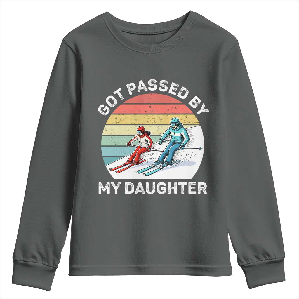 Funny Skiing Dad Youth Sweatshirt Got Passed By My Daughter Retro Vintage - Wonder Print Shop
