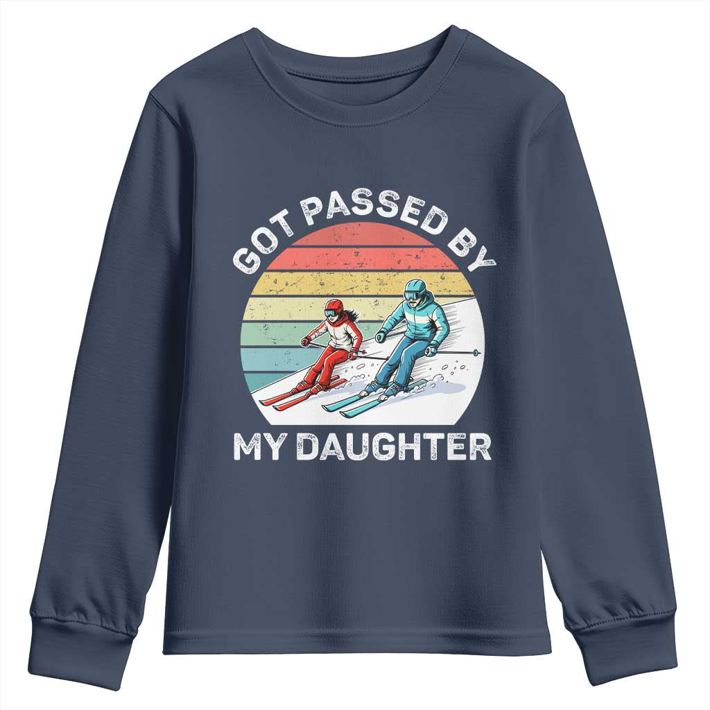 Funny Skiing Dad Youth Sweatshirt Got Passed By My Daughter Retro Vintage - Wonder Print Shop