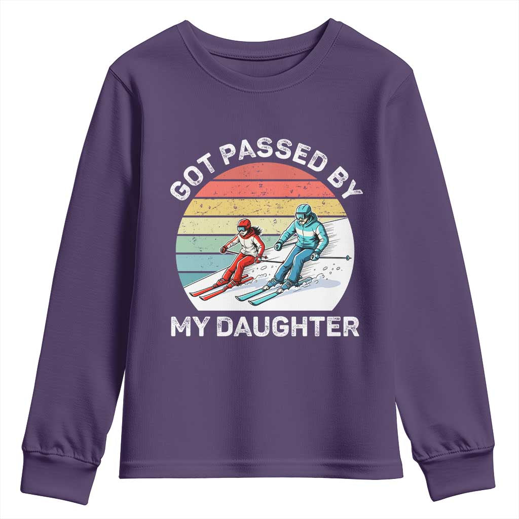 Funny Skiing Dad Youth Sweatshirt Got Passed By My Daughter Retro Vintage - Wonder Print Shop