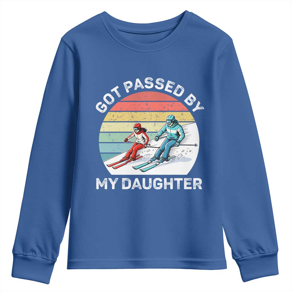 Funny Skiing Dad Youth Sweatshirt Got Passed By My Daughter Retro Vintage - Wonder Print Shop