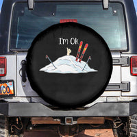 Funny Skiing Snowboarding Spare Tire Cover I Am Okay Ski Crash Winter Sport - Wonder Print Shop