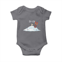 Funny Skiing Snowboarding Baby Onesie I Am Okay Ski Crash Winter Sport - Wonder Print Shop