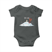 Funny Skiing Snowboarding Baby Onesie I Am Okay Ski Crash Winter Sport - Wonder Print Shop