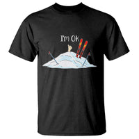 Funny Skiing Snowboarding T Shirt I Am Okay Ski Crash Winter Sport - Wonder Print Shop