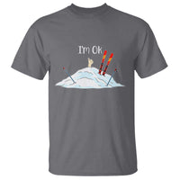 Funny Skiing Snowboarding T Shirt I Am Okay Ski Crash Winter Sport - Wonder Print Shop