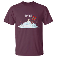 Funny Skiing Snowboarding T Shirt I Am Okay Ski Crash Winter Sport - Wonder Print Shop