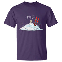 Funny Skiing Snowboarding T Shirt I Am Okay Ski Crash Winter Sport - Wonder Print Shop