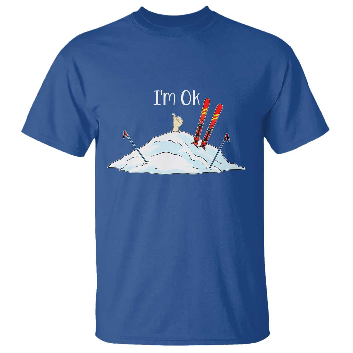 Funny Skiing Snowboarding T Shirt I Am Okay Ski Crash Winter Sport - Wonder Print Shop