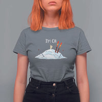 Funny Skiing Snowboarding T Shirt For Women I Am Okay Ski Crash Winter Sport - Wonder Print Shop