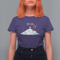 Funny Skiing Snowboarding T Shirt For Women I Am Okay Ski Crash Winter Sport - Wonder Print Shop