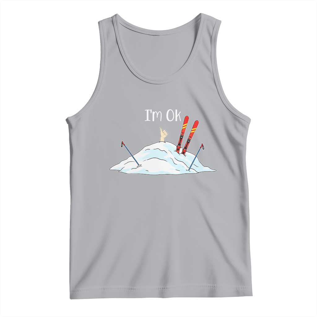 Funny Skiing Snowboarding Tank Top I Am Okay Ski Crash Winter Sport - Wonder Print Shop