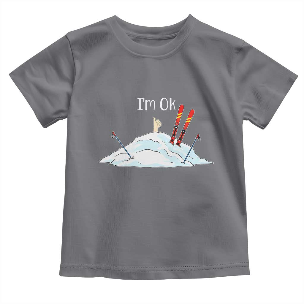 Funny Skiing Snowboarding Toddler T Shirt I Am Okay Ski Crash Winter Sport - Wonder Print Shop