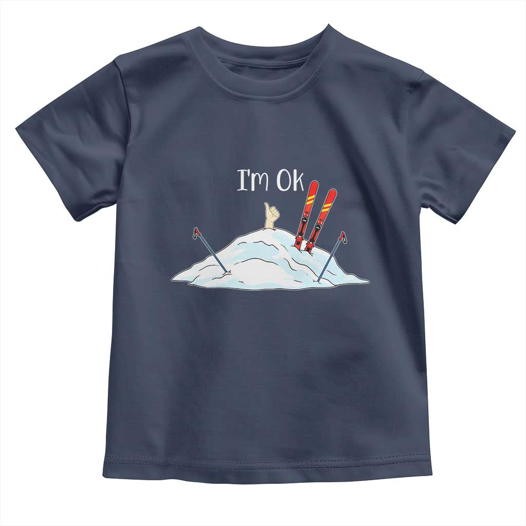 Funny Skiing Snowboarding Toddler T Shirt I Am Okay Ski Crash Winter Sport - Wonder Print Shop