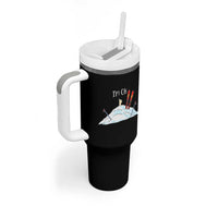 Funny Skiing Snowboarding Tumbler With Handle I Am Okay Ski Crash Winter Sport - Wonder Print Shop