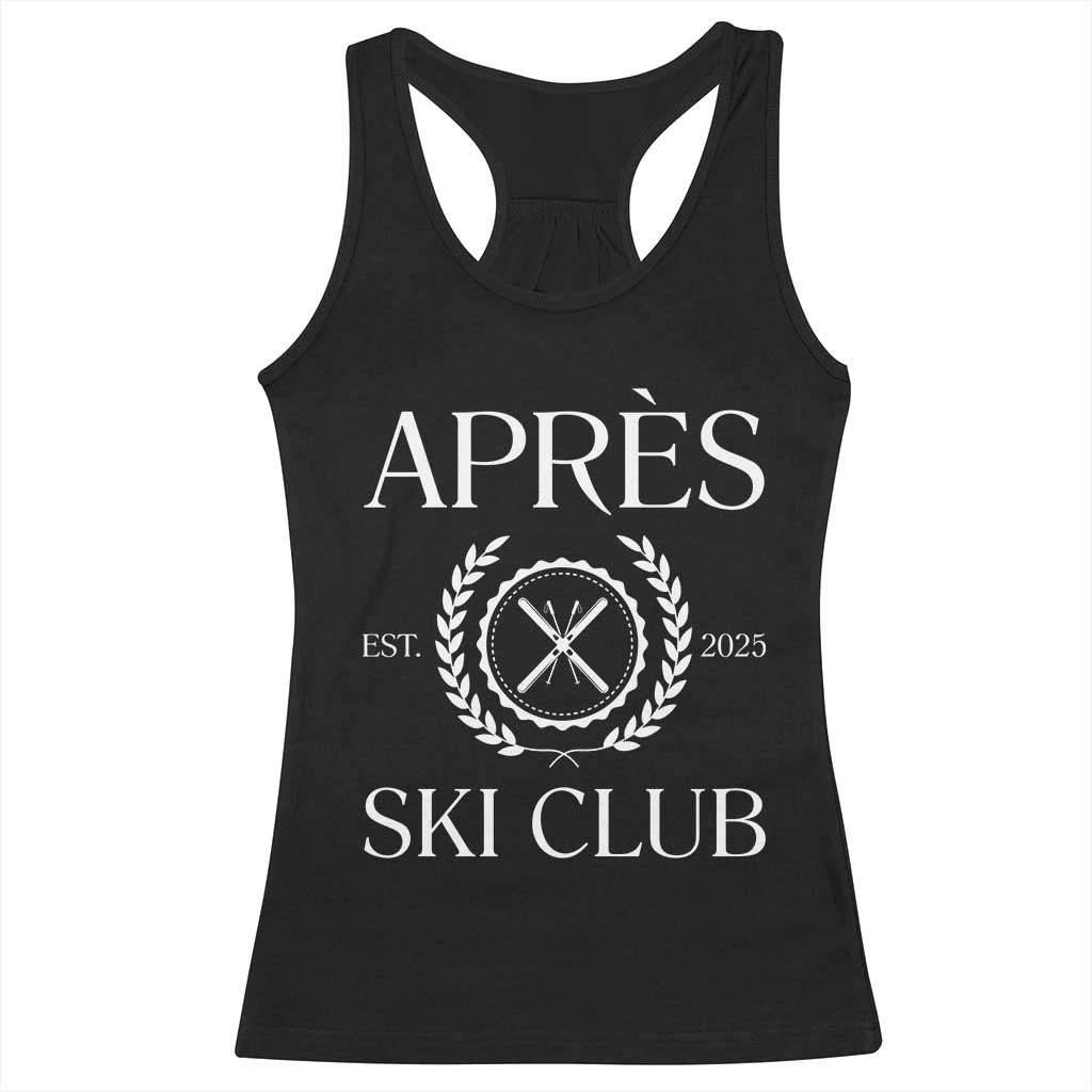Apres Ski Club 2025 Racerback Tank Top Winter Vacation Drinking Party - Wonder Print Shop