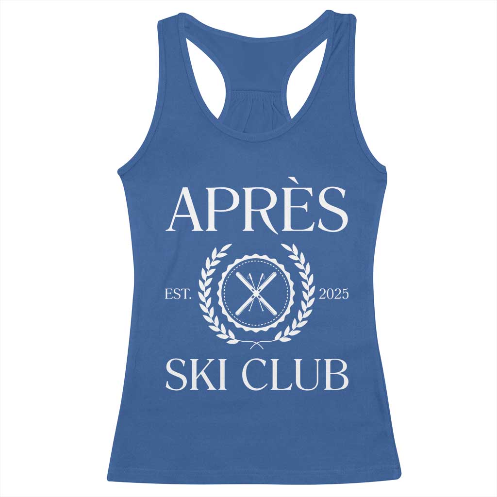 Apres Ski Club 2025 Racerback Tank Top Winter Vacation Drinking Party - Wonder Print Shop