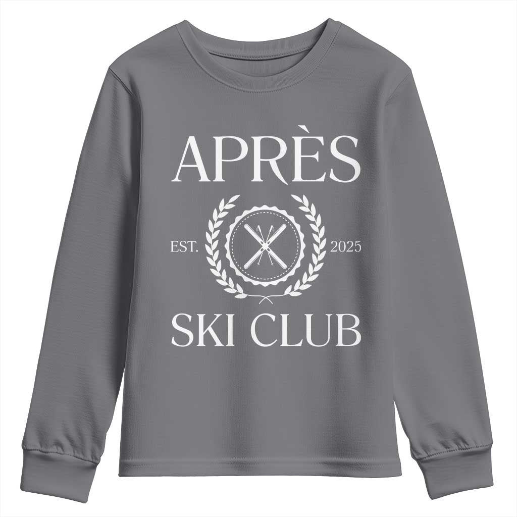 Apres Ski Club 2025 Youth Sweatshirt Winter Vacation Drinking Party - Wonder Print Shop