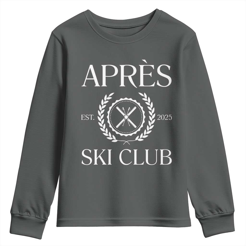 Apres Ski Club 2025 Youth Sweatshirt Winter Vacation Drinking Party - Wonder Print Shop