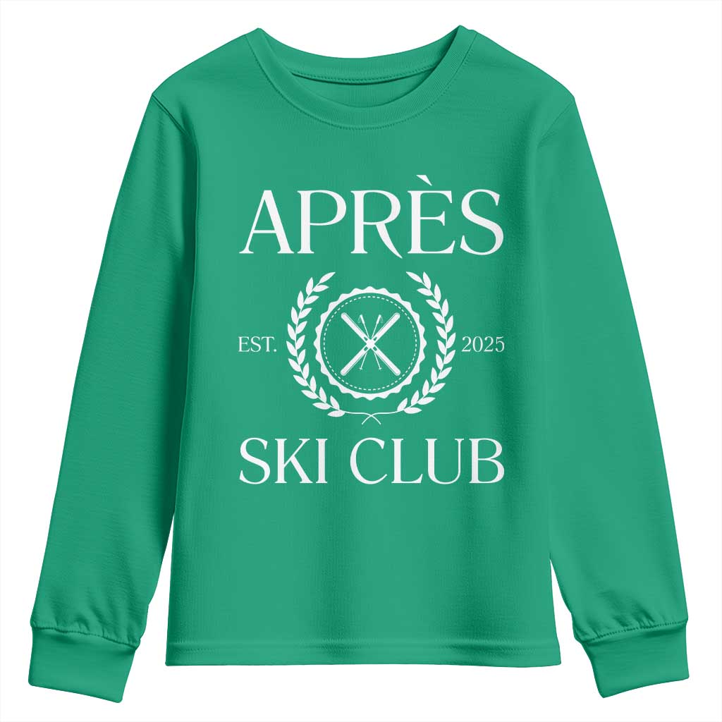 Apres Ski Club 2025 Youth Sweatshirt Winter Vacation Drinking Party - Wonder Print Shop