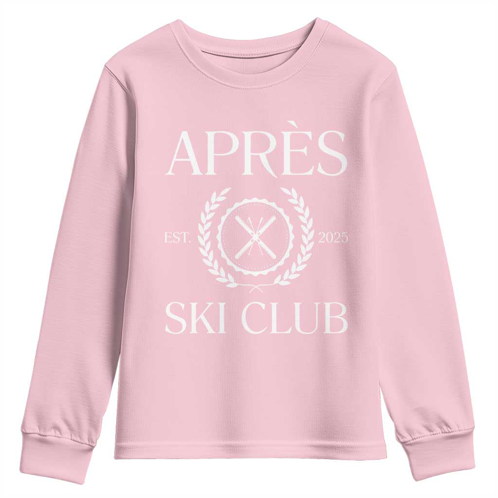 Apres Ski Club 2025 Youth Sweatshirt Winter Vacation Drinking Party - Wonder Print Shop