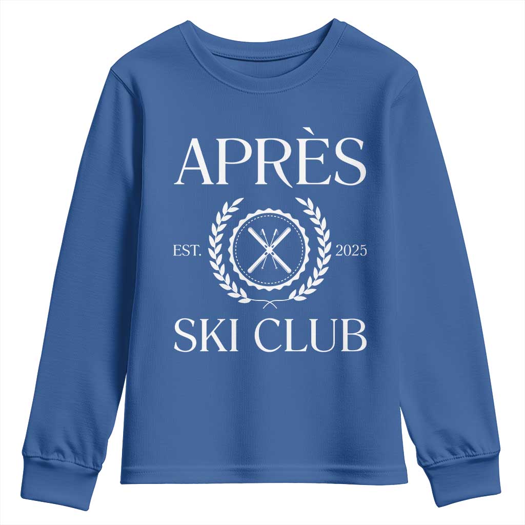 Apres Ski Club 2025 Youth Sweatshirt Winter Vacation Drinking Party - Wonder Print Shop