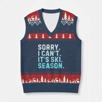 Funny Sorry I Cant It Is Ski Season V-Neck Knit Sweater Vest Winter Sports Ski Athlete - Wonder Print Shop