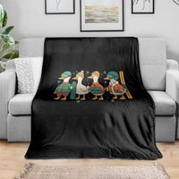Funny Ski Snowboard Goose Throw Blanket Up To Snow Good Winter Sport - Wonder Print Shop