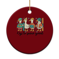 Funny Ski Snowboard Goose Ceramic Ornament Up To Snow Good Winter Sport - Wonder Print Shop