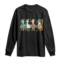 Funny Ski Snowboard Goose Long Sleeve Shirt Up To Snow Good Winter Sport - Wonder Print Shop