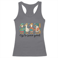 Funny Ski Snowboard Goose Racerback Tank Top Up To Snow Good Winter Sport - Wonder Print Shop