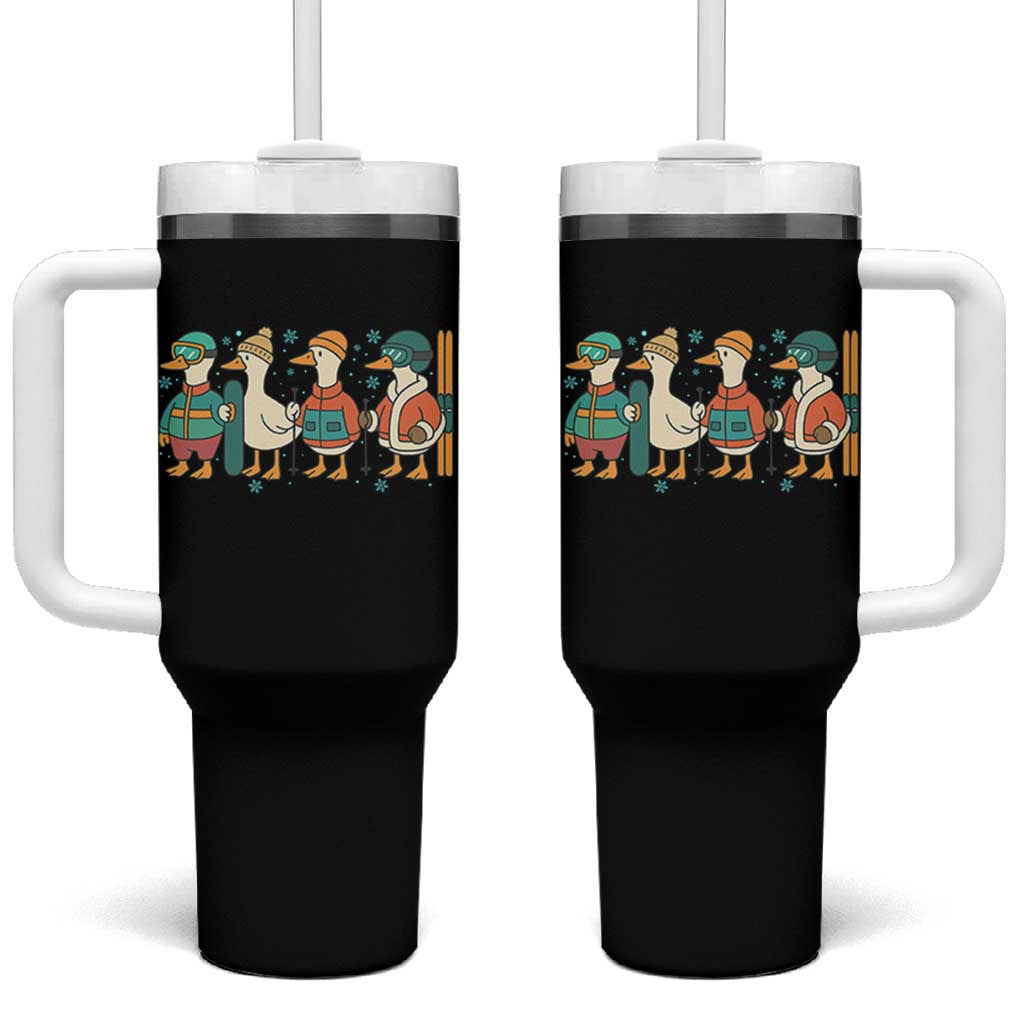 Funny Ski Snowboard Goose Tumbler With Handle Up To Snow Good Winter Sport - Wonder Print Shop