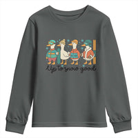 Funny Ski Snowboard Goose Youth Sweatshirt Up To Snow Good Winter Sport - Wonder Print Shop