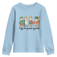 Funny Ski Snowboard Goose Youth Sweatshirt Up To Snow Good Winter Sport - Wonder Print Shop