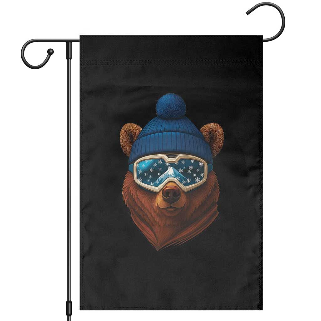 Grizzly Bear Snowboard Goggles Skiing Snow Winter Sport Garden Flag - Wonder Print Shop