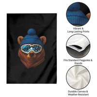 Grizzly Bear Snowboard Goggles Skiing Snow Winter Sport Garden Flag - Wonder Print Shop
