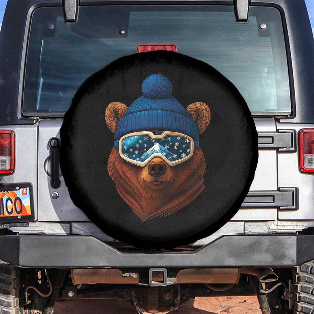 Grizzly Bear Snowboard Goggles Skiing Snow Winter Sport Spare Tire Cover - Wonder Print Shop