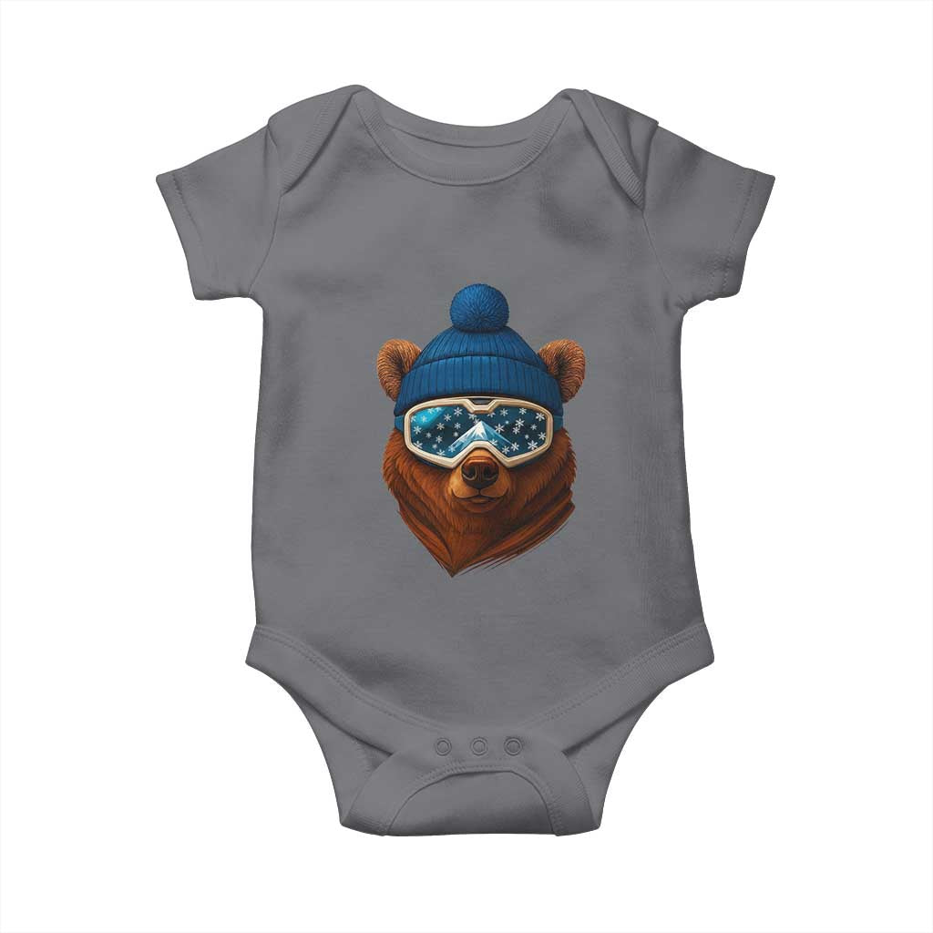 Grizzly Bear Snowboard Goggles Skiing Snow Winter Sport Baby Onesie - Wonder Print Shop
