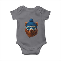Grizzly Bear Snowboard Goggles Skiing Snow Winter Sport Baby Onesie - Wonder Print Shop