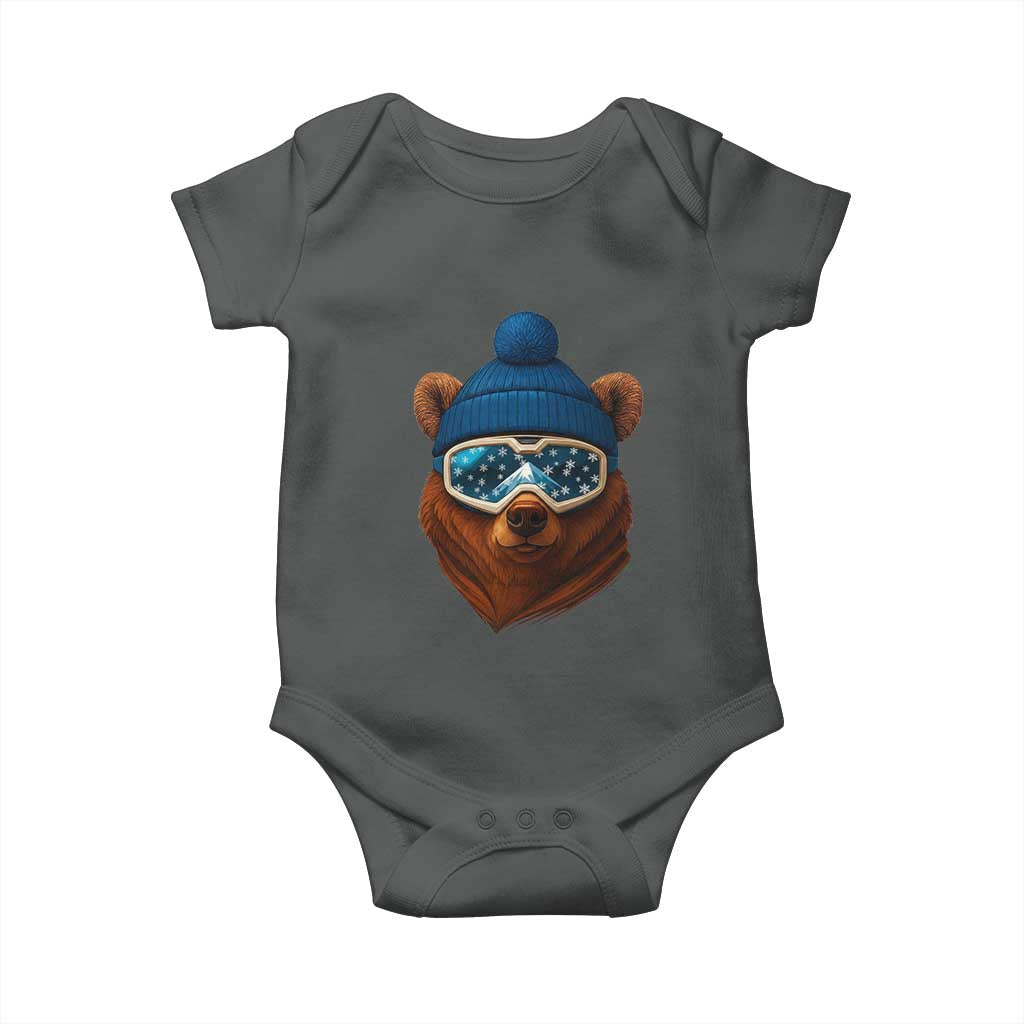 Grizzly Bear Snowboard Goggles Skiing Snow Winter Sport Baby Onesie - Wonder Print Shop