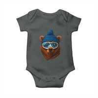 Grizzly Bear Snowboard Goggles Skiing Snow Winter Sport Baby Onesie - Wonder Print Shop
