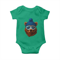 Grizzly Bear Snowboard Goggles Skiing Snow Winter Sport Baby Onesie - Wonder Print Shop