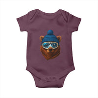 Grizzly Bear Snowboard Goggles Skiing Snow Winter Sport Baby Onesie - Wonder Print Shop